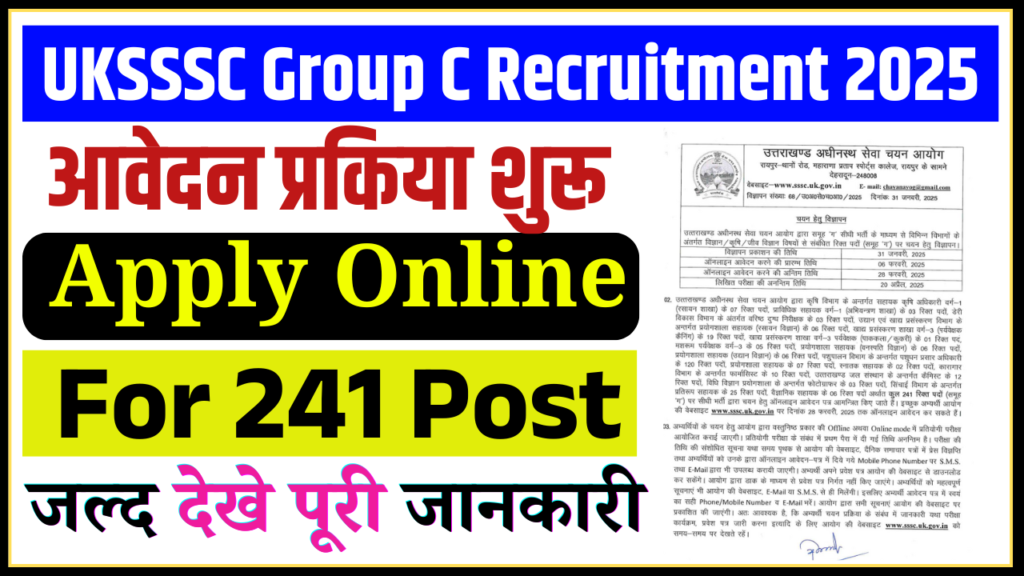 UKSSSC Group C Recruitment 2025 Apply Online For 179 Post EazytoNet