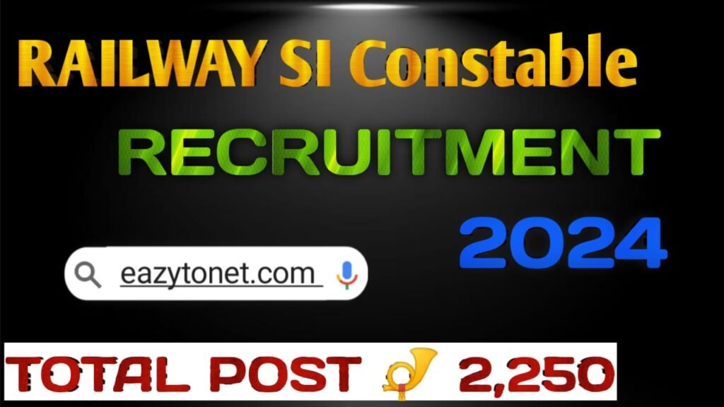 Railway Sub Inspector Recruitment 2024 | Railway Constable Vacancy 2024 Apply Online, Notification Out