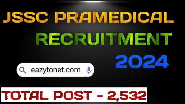 JSSC Paramedical Vacancy 2024: JSSC Paramedical Recruitment  2024 Apply Online | Notification Out