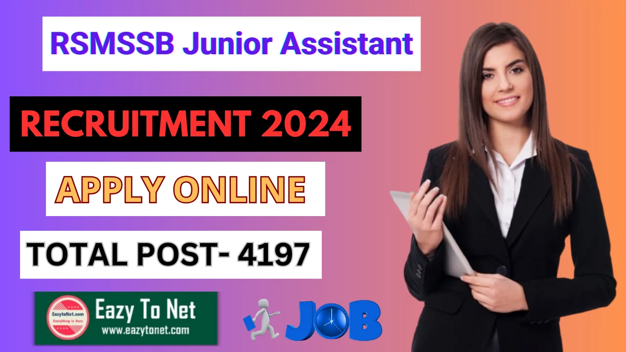 RSMSSB Junior Assistant and Clerk Recruitment 2024: RSMSSB Junior Assistant and Clerk Vacancy 2024 Apply Online, Notification Out