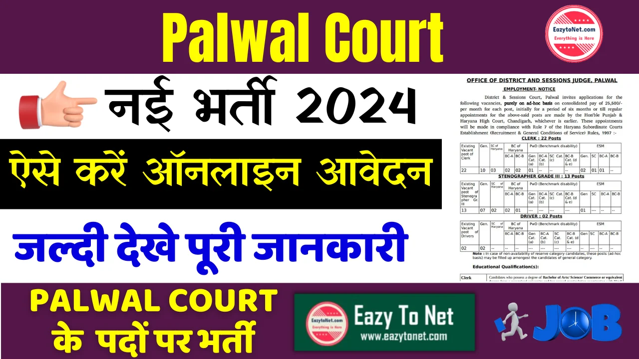 Palwal Court Recruitment 2024: How To Apply Palwal Court Vacancy 2024, Notification Out