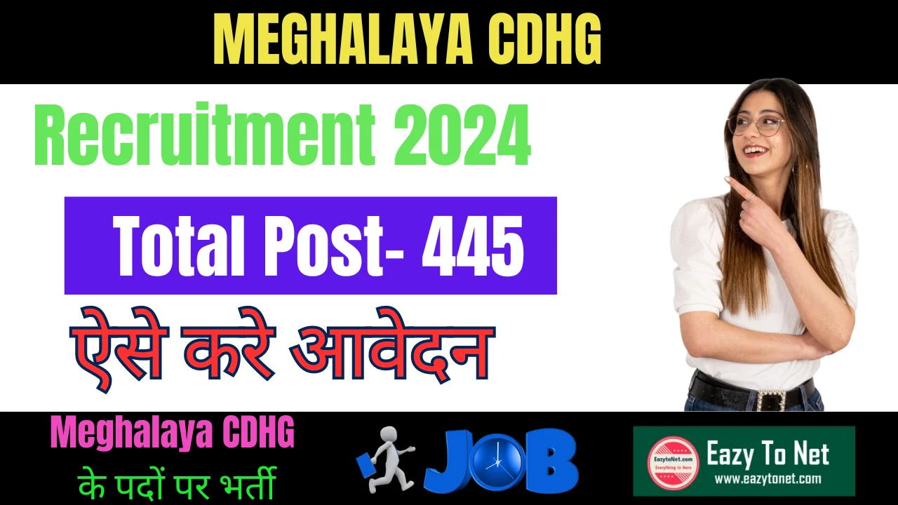 Meghalaya CDHG Recruitment 2024: Meghalaya CDHG Various Posts Vacancy 2024, Notification Out