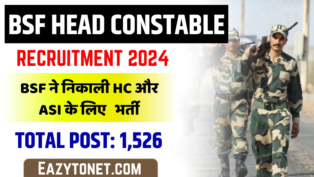 BSF Head Constable Recruitment 2024: Notification Out For 1,526 Post, Apply Online, Eligibility