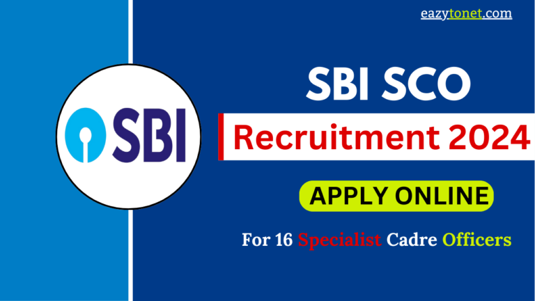 SBI SCO Recruitment 2024: How To Apply SBI SCO Vacancy 2024 ,For 16 Post