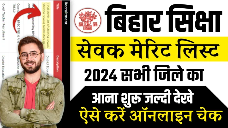 Bihar Shiksha Sevak Merit List 2024: बिहार टोला सेवक भर्ती मेरिट लिस्ट जारी होना शुरू, ऐसे करें अपने जिला का चेक