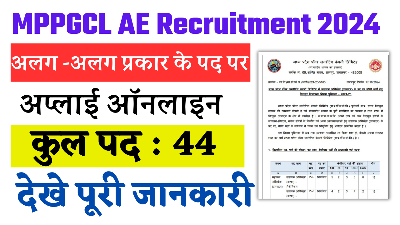 MPPGCL AE Recruitment 2024: Apply Online For 44 Post