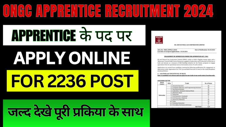 ONGC Apprentice Recruitment 2024: Apply Online For 2236  Post