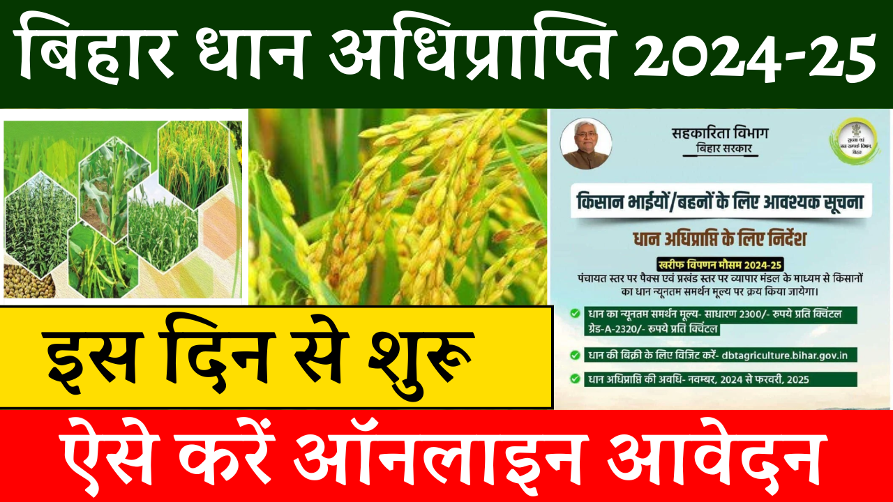 Bihar Dhan Adhiprapti 2024-25: धान अधिप्राप्ति 2024-25 इस दिन होगा शुरू, नया सुचना जारी