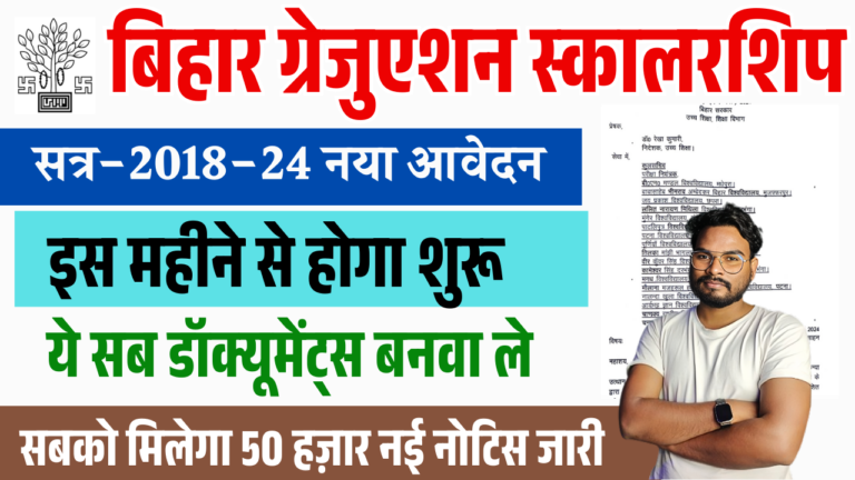 Bihar Graduation Scholarship 2025: Bihar Snatak Pass 50000 ऑनलाइन आवेदन नई नोटिस जारी